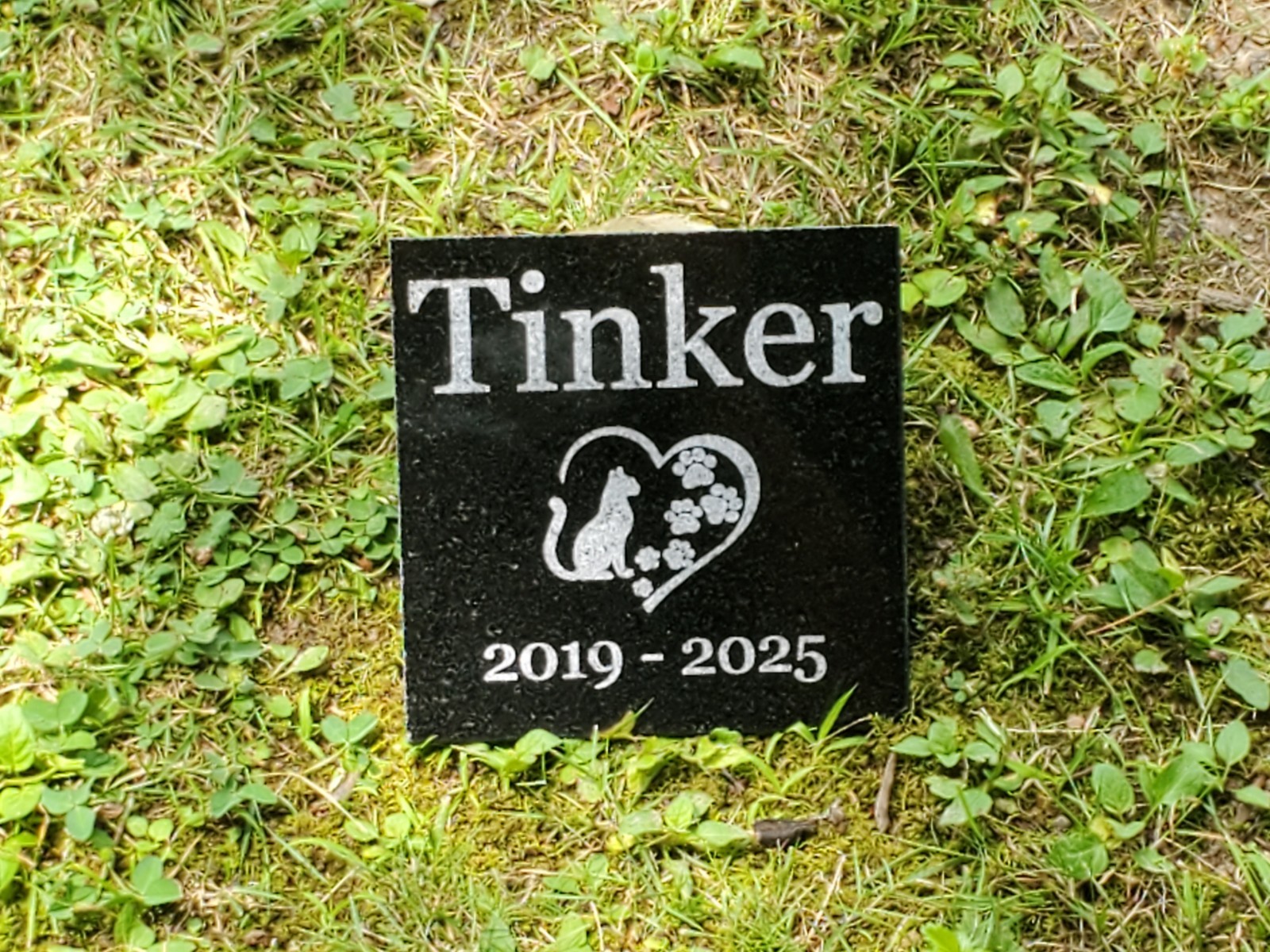 Cat Memorial Grave Stone Marker Pet Headstone Granite Garden Burial Plaque d7