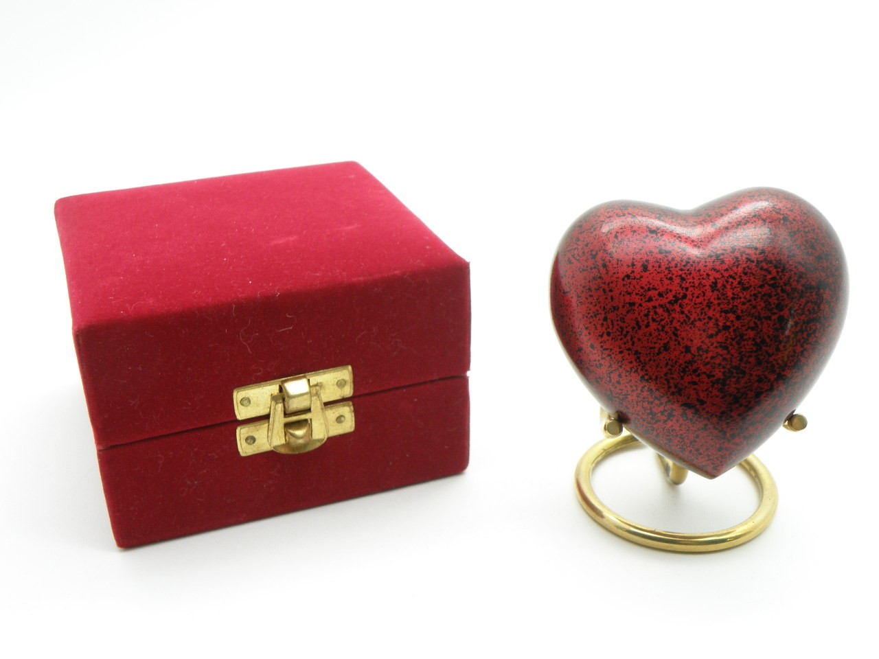 Red Heart Cremation Mini Urn Keepsake Velvet Box Memorial Ashes Holder Sigma