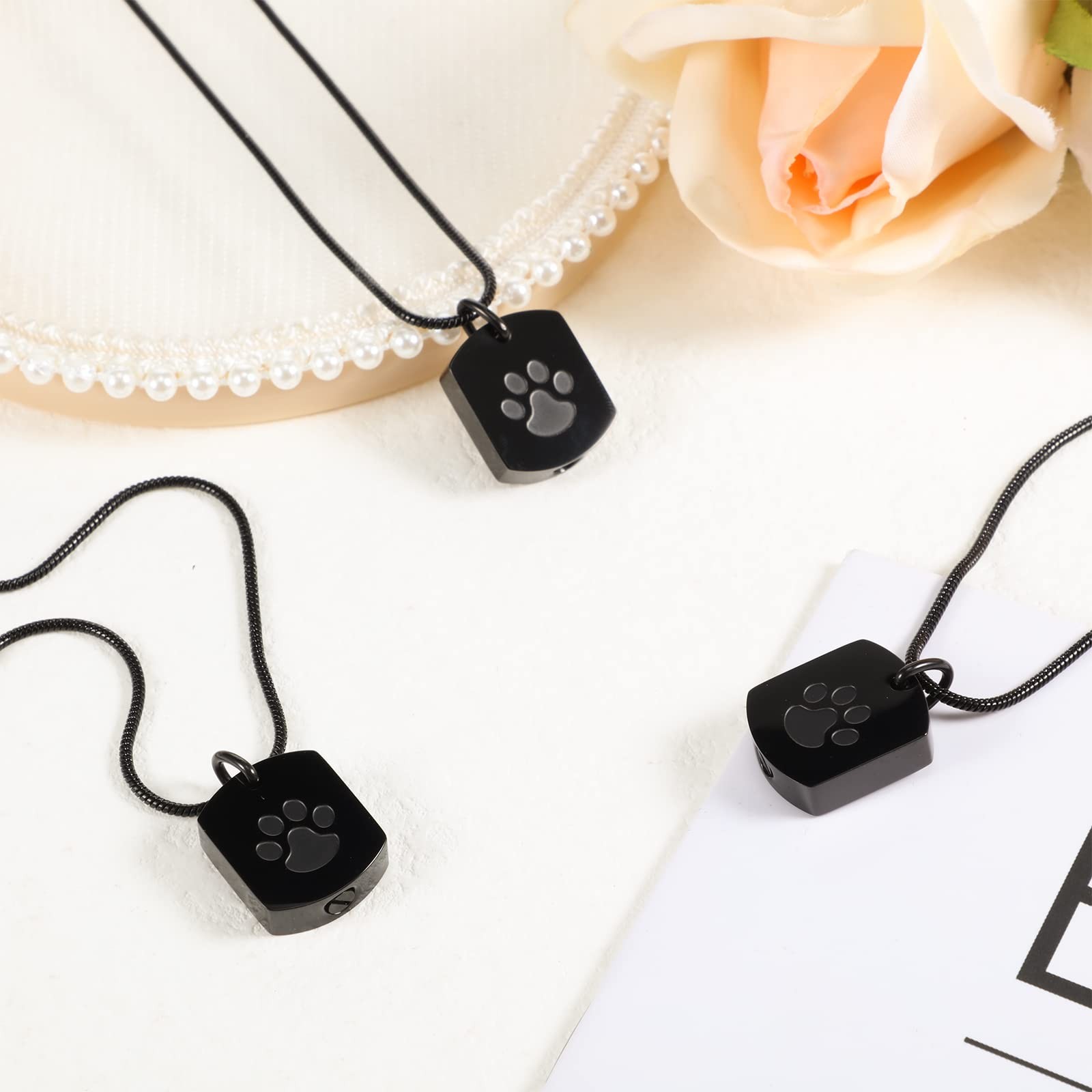 Yinkin 3 Pcs Pet Cremation Jewelry Urn Memorial Ashes Necklace for Women Men …