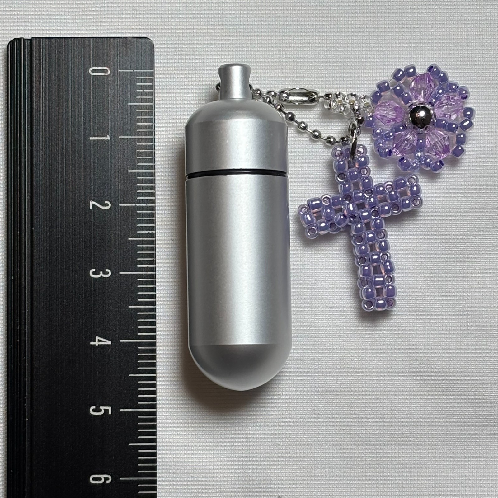 Cremation Ashes Keychain – Cremation Keepsake(paple cross and paple flower)