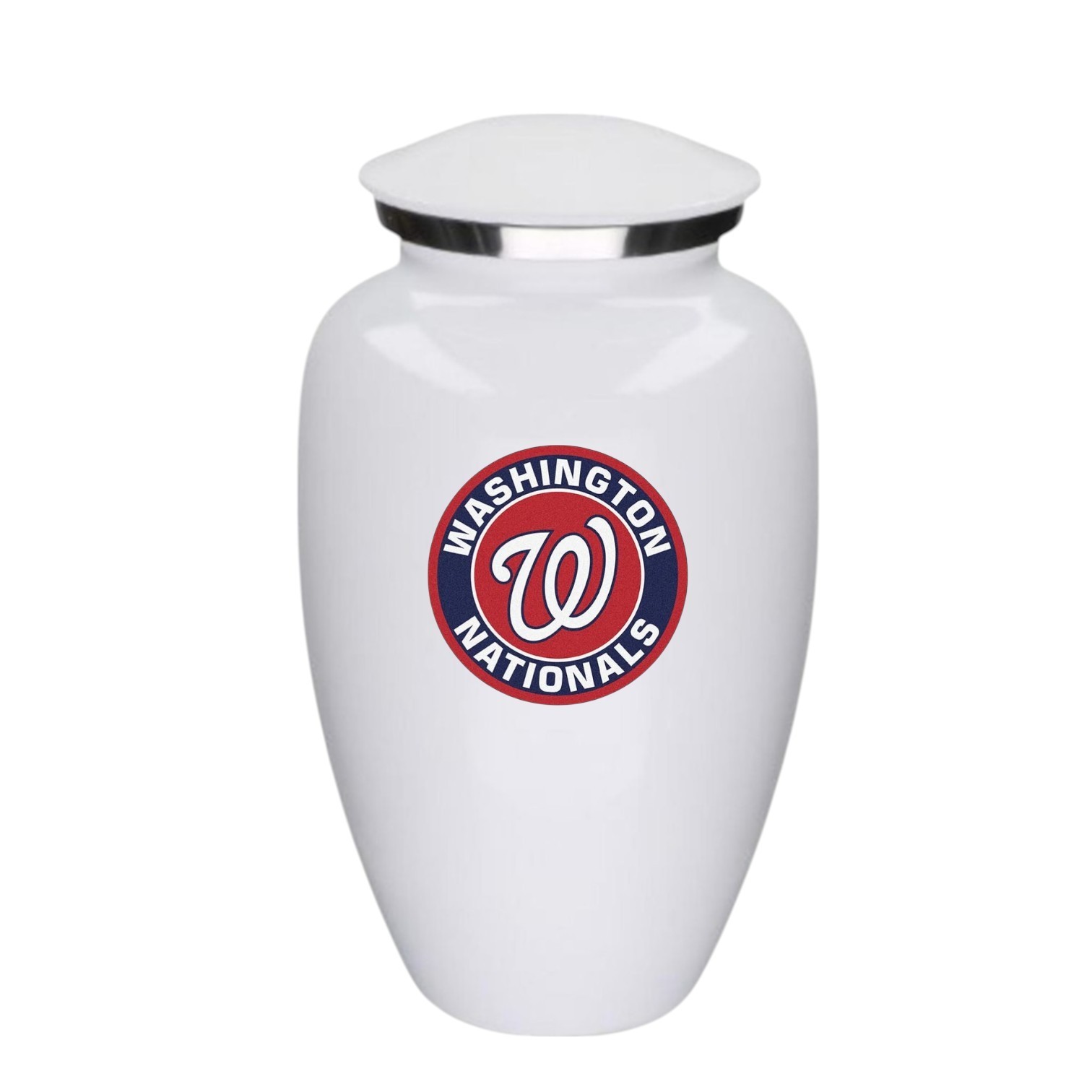 Washington Baseball Theme Large Aluminum Cremation Urn Adult Human Ashes w/Bag