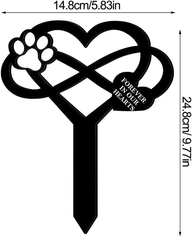 Pet Memorial Garden Stake Pet Loss Dog Puppy Cat Grave Marker w/ Inscription