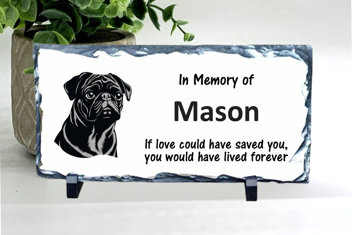 Pug Memorial – Personalized Pet Memorial Stone- Dog Loss sympathy Gift