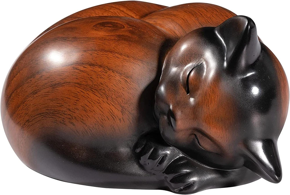 Sleeping Cat Resin Urn for Ashes – Pet Cremation Urn for Small Animals