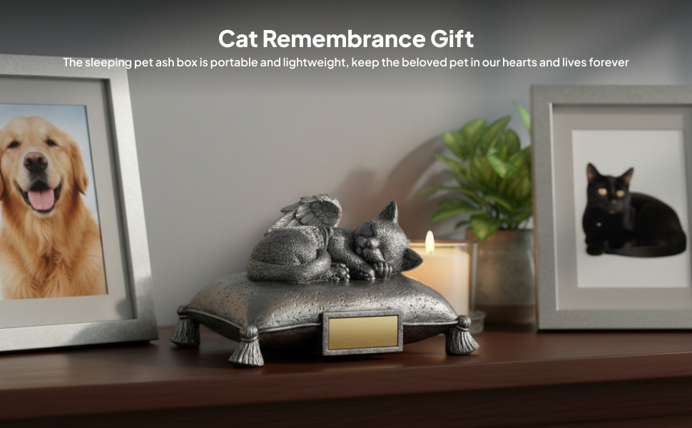Sleeping Cat Pet Urn Pet Memorial Statue Memories Sculpture Supplies Figurine