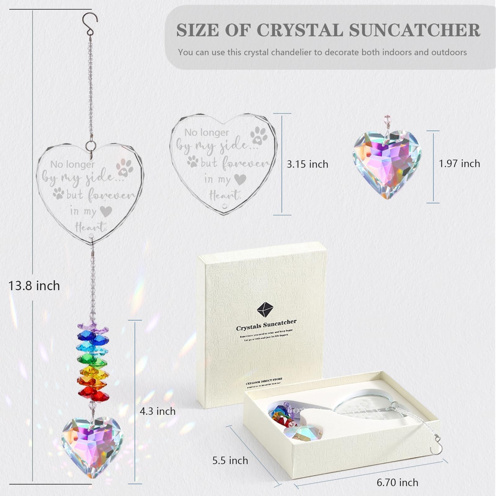 Dog Memorial Gifts for Loss of Dog, K9 Pet Memorial Crystal Suncatcher, Pet S…