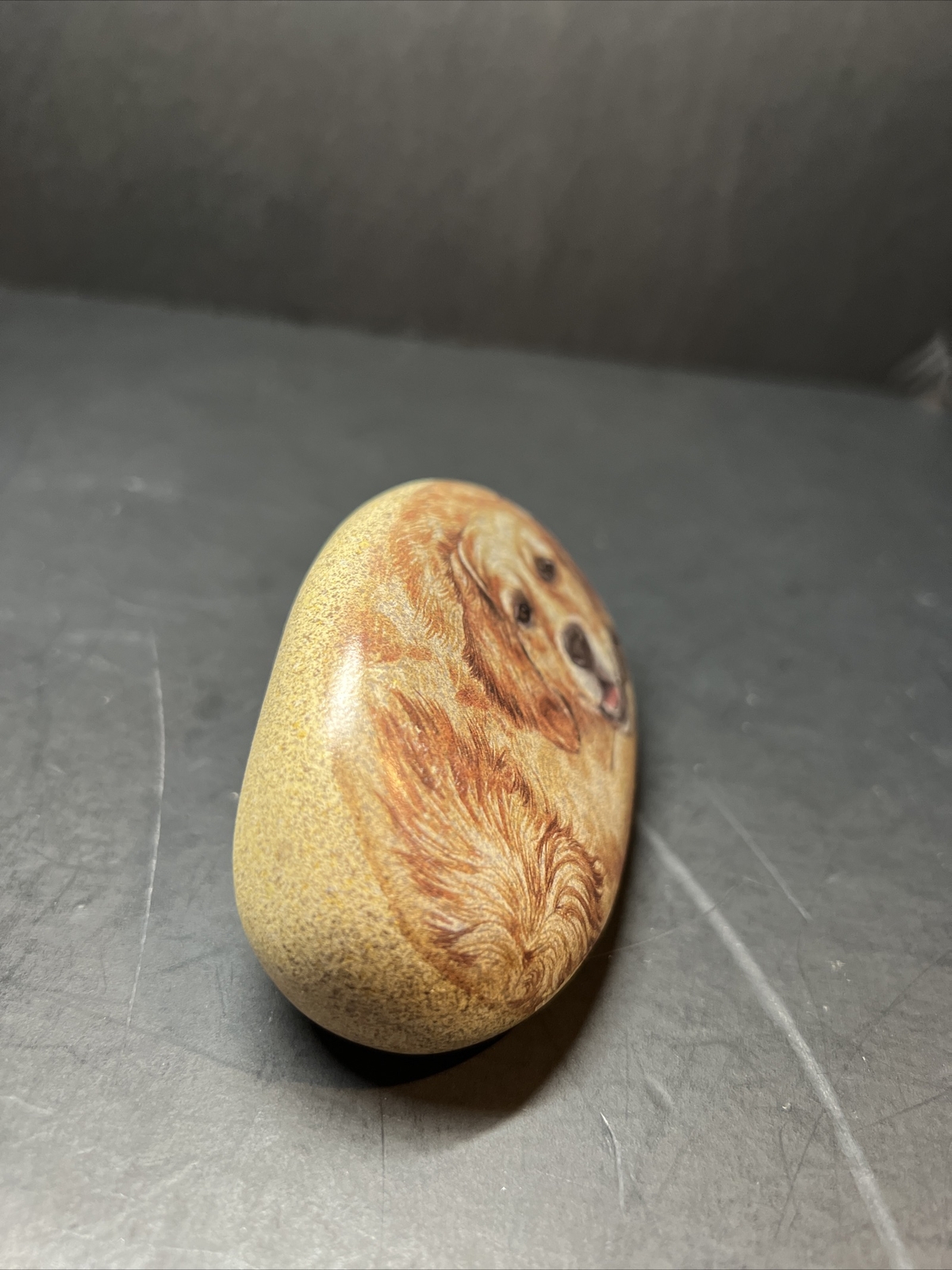 Painted Stone Golden Retriever Dog Pet Memorial