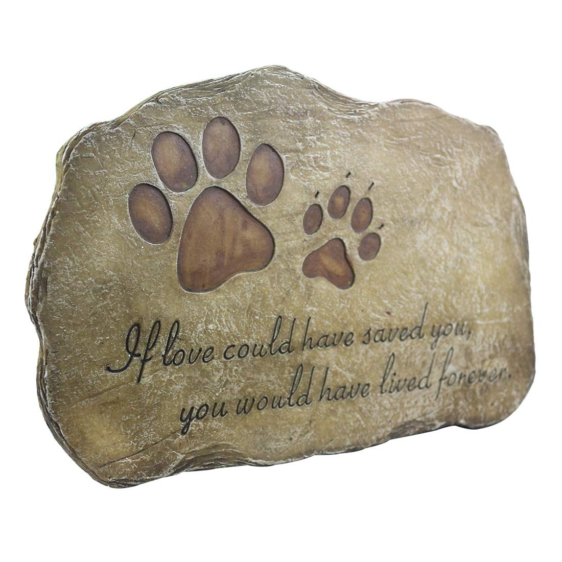 jinhuoba Paw Prints Dog Pet Memorial Stones, Pet Garden Stone Grave Marker fo…
