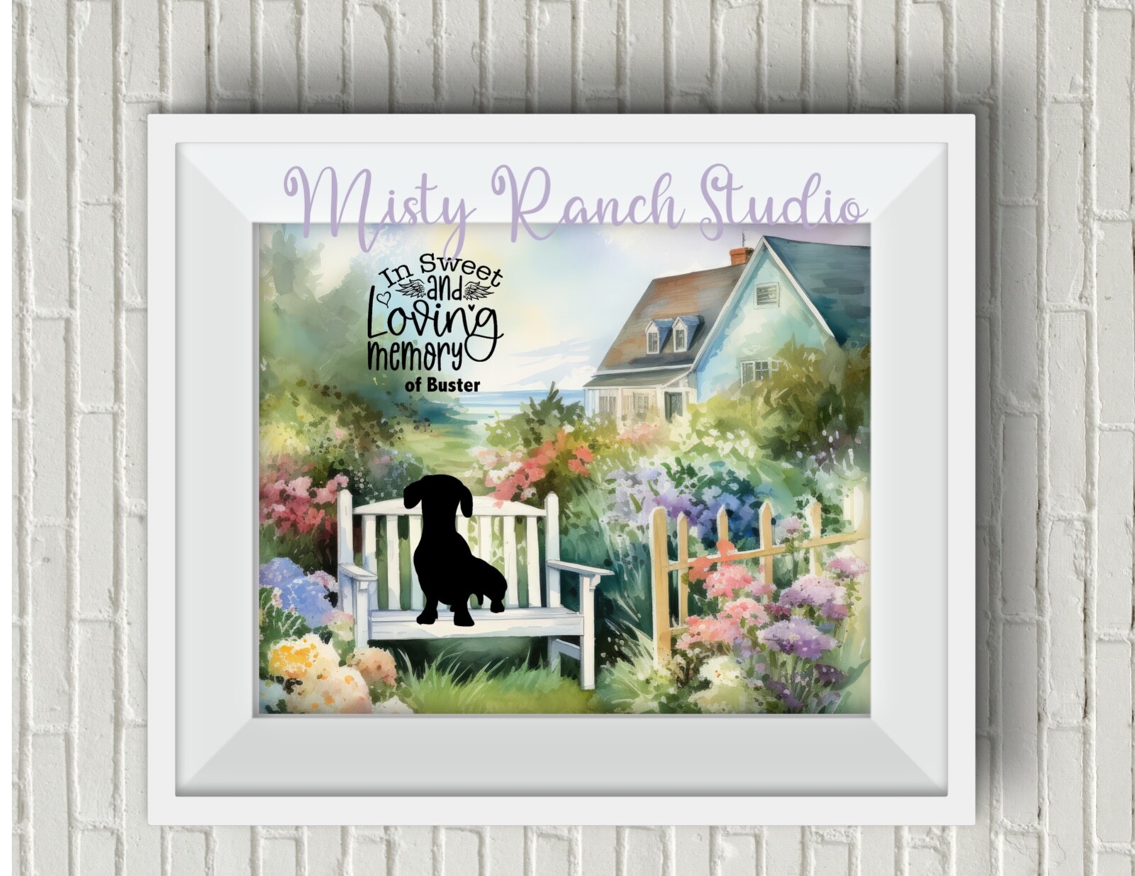 Your Dog’s Breed Pet Memorial Poem “In Sweet & Loving Memory” Art Print UNFRAMED