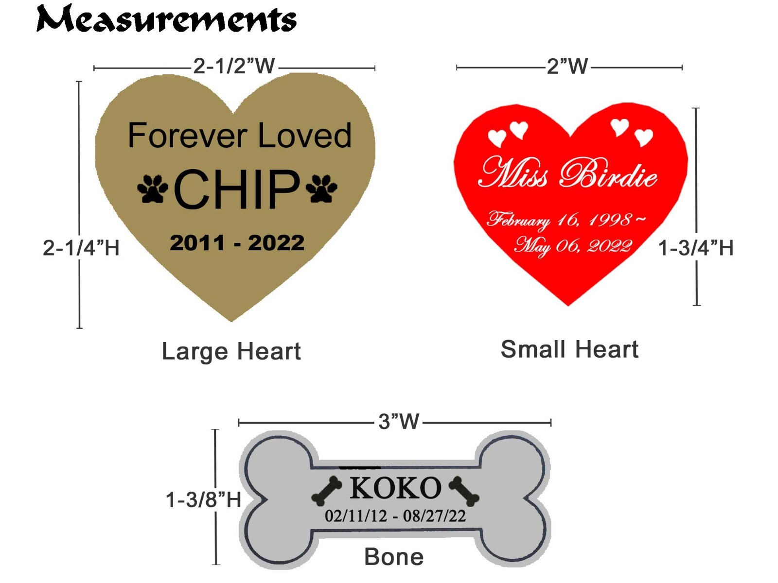 Engraved Name Plate, Pet Loss Memorial, Bone or Heart Shape, Dog, Cat, Any Pet