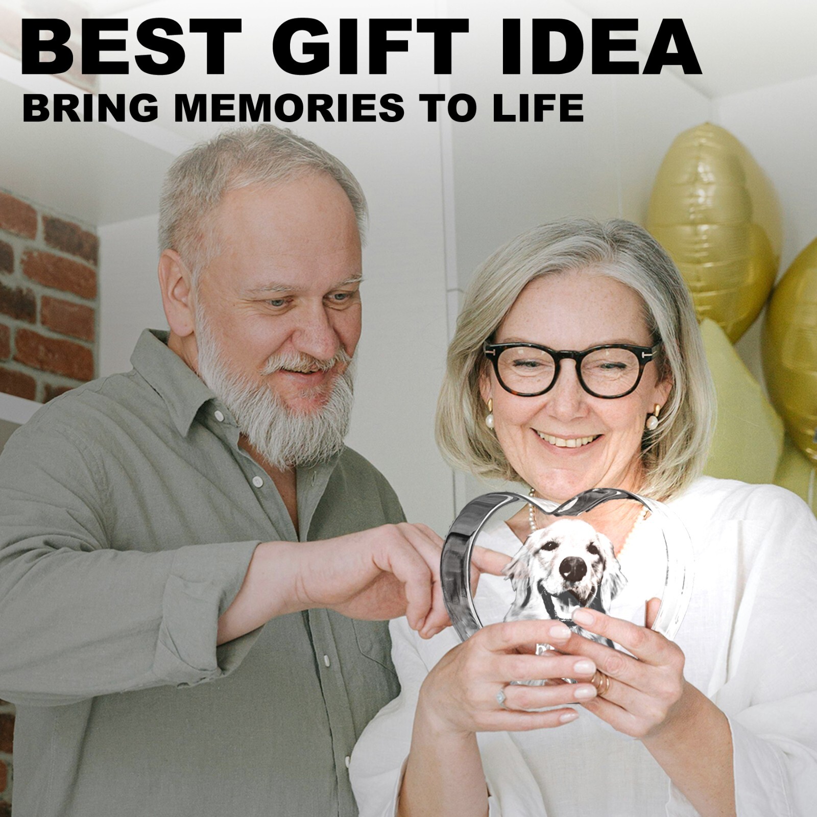Personalised Pet Memorial 3D PHOTO Crystal Gifts for Mom Dad Heart Dog Keepsake
