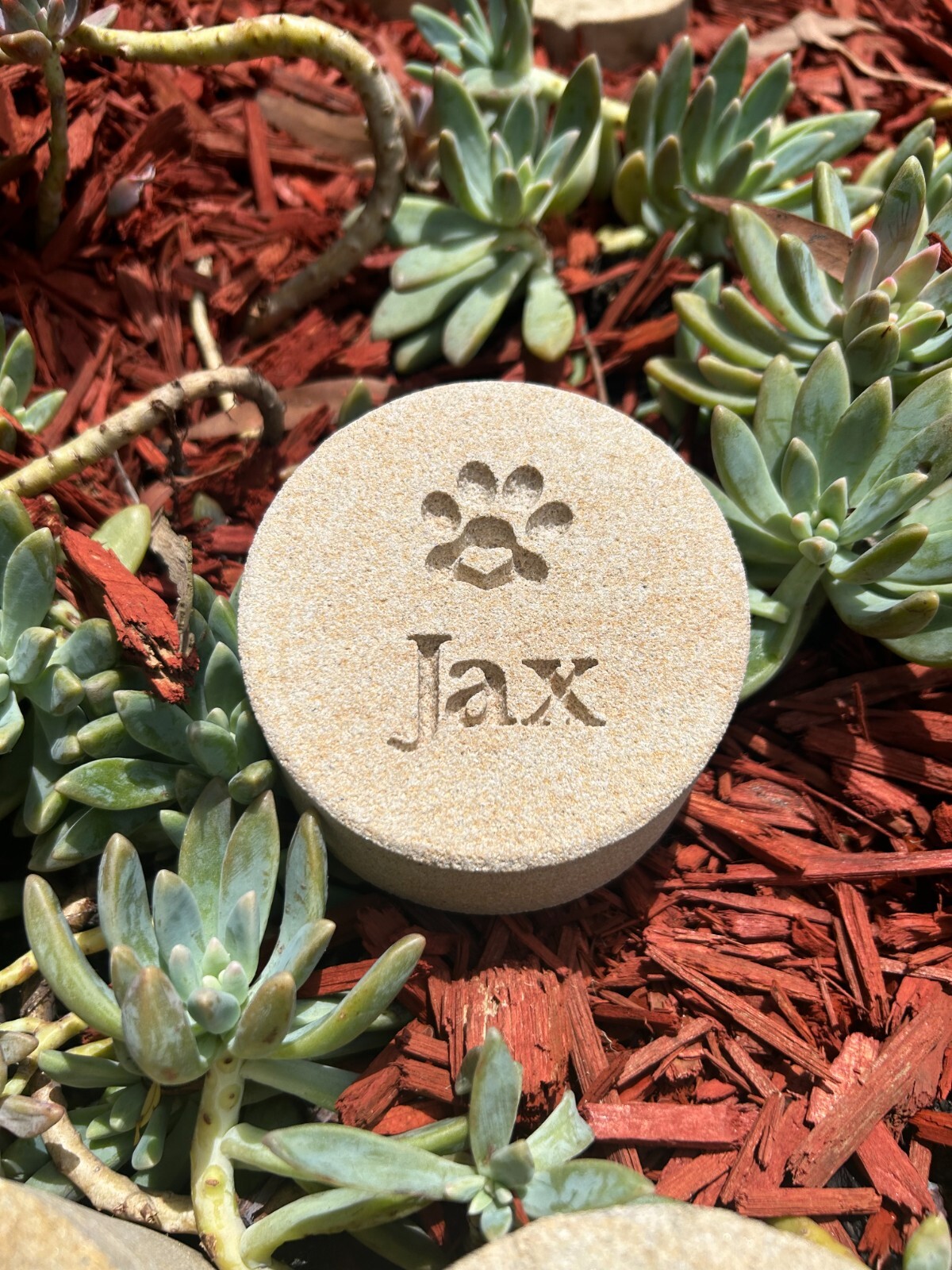 Memorial Keepsake for Pets Personalised Sand stone