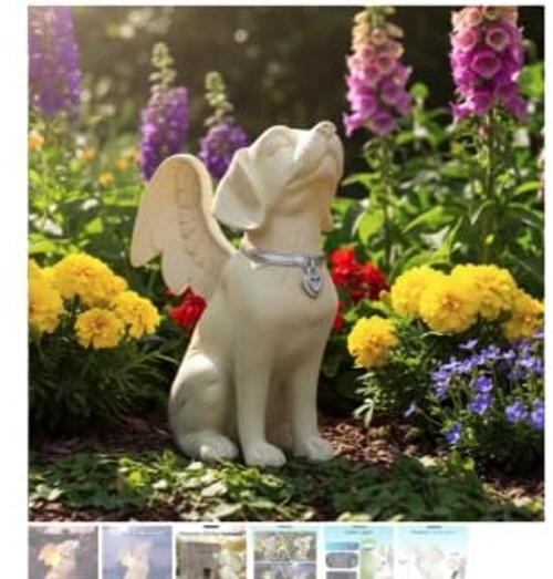 Dog Memorial Gifts – Dog Angel Statue Garden Solar Light – Pet Memorial