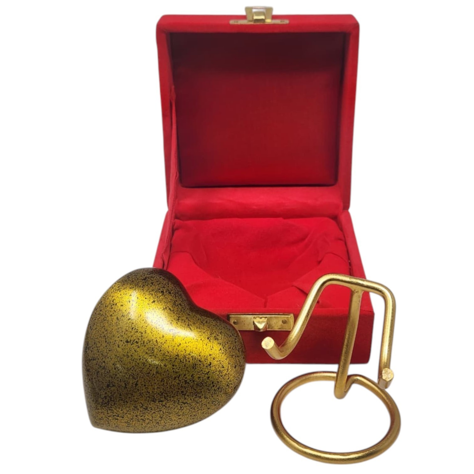 Custom Mini Heart Urn for Ashes Pet Human Keepsake with Stand Velvet Box