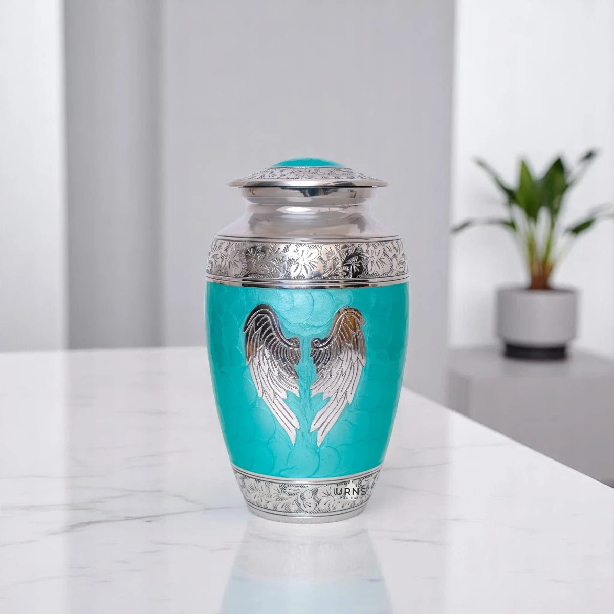 Guardian Wings Serenity Green Angel Wings Cremation Urn for Sale