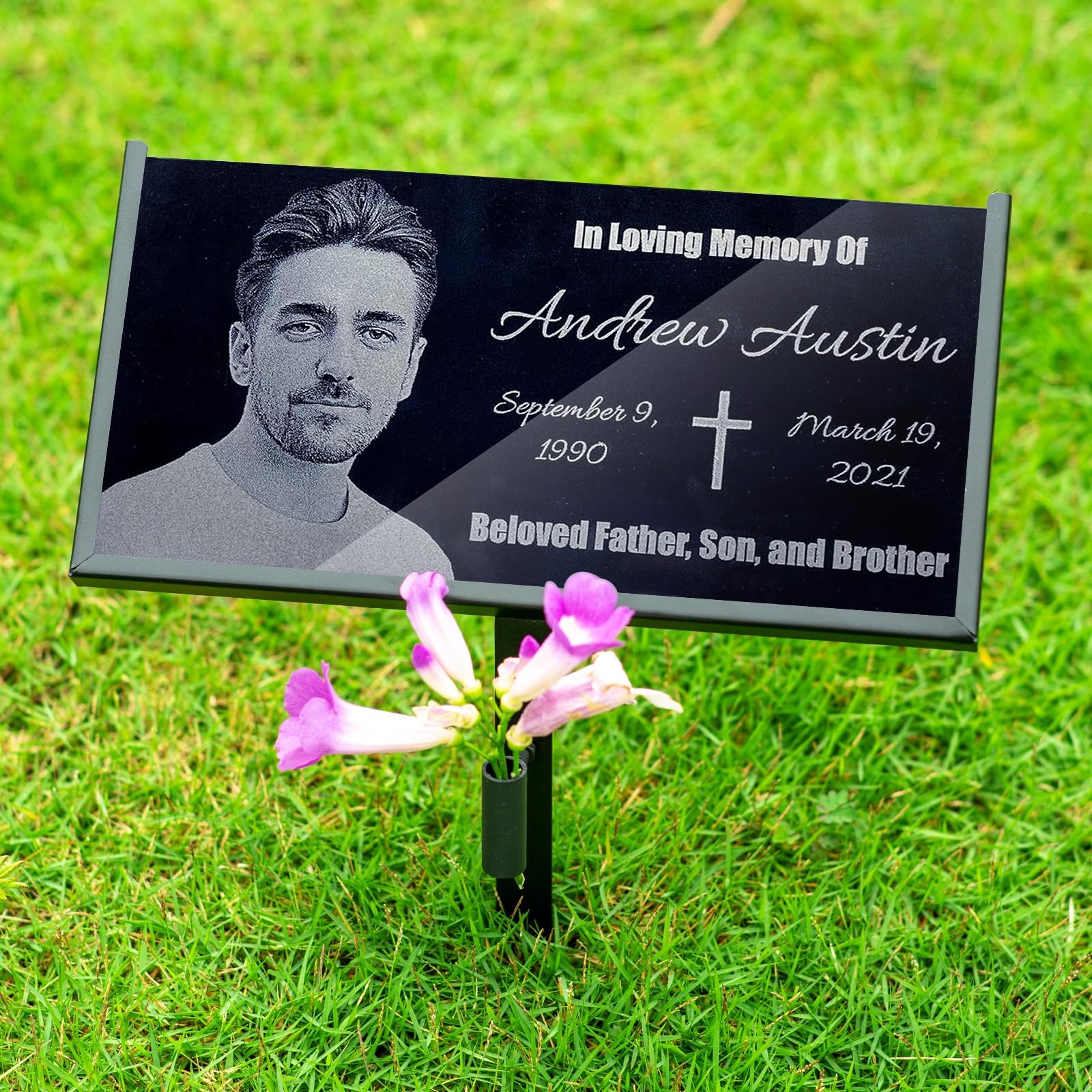 Grave Marker Stand Memorial Plaque Support For Pet 12×6 Inch Plaque