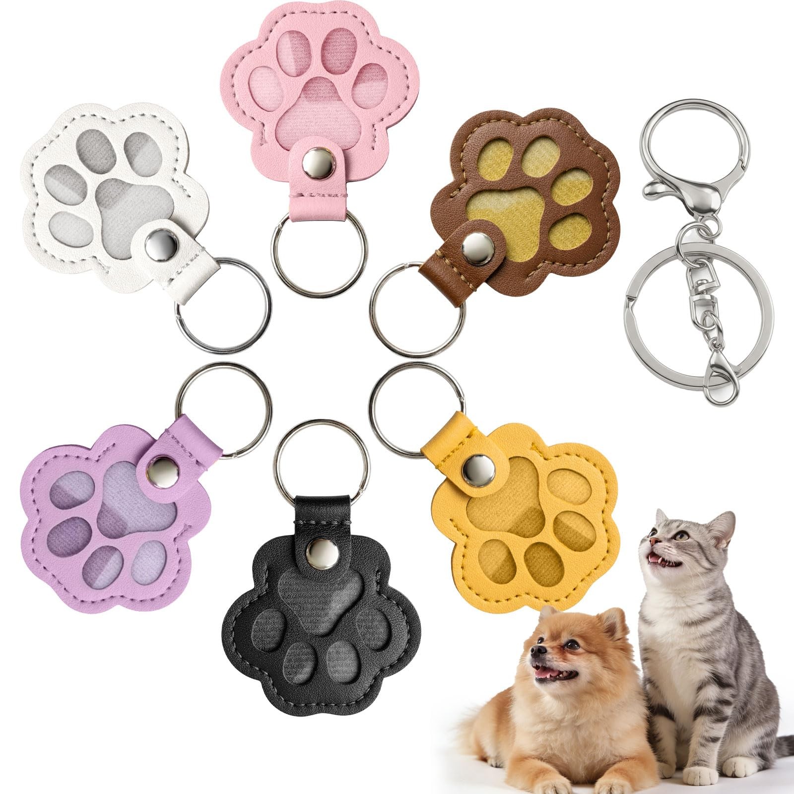 HRTTSY 6 Pack Pet Fur Keepsake One Size, Black/Brown/White/Yellow/Pink/Purple