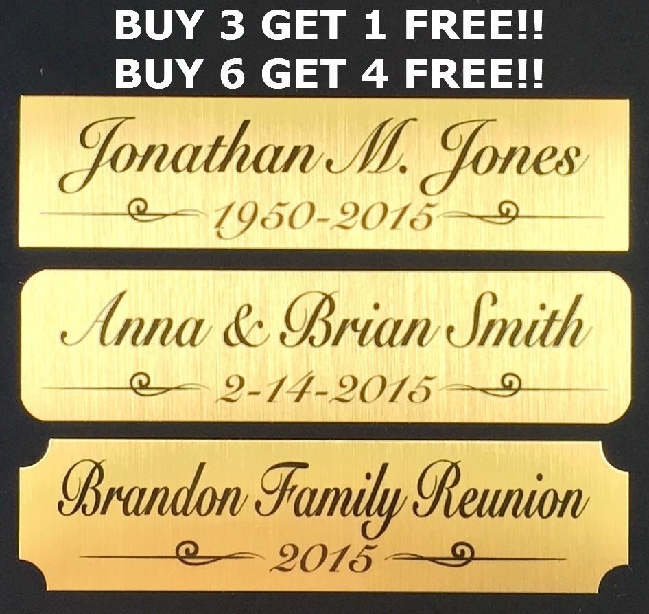 1×4 Custom Engraved Sublimation Brass Plate Picture Plaque Name Tag Trophy