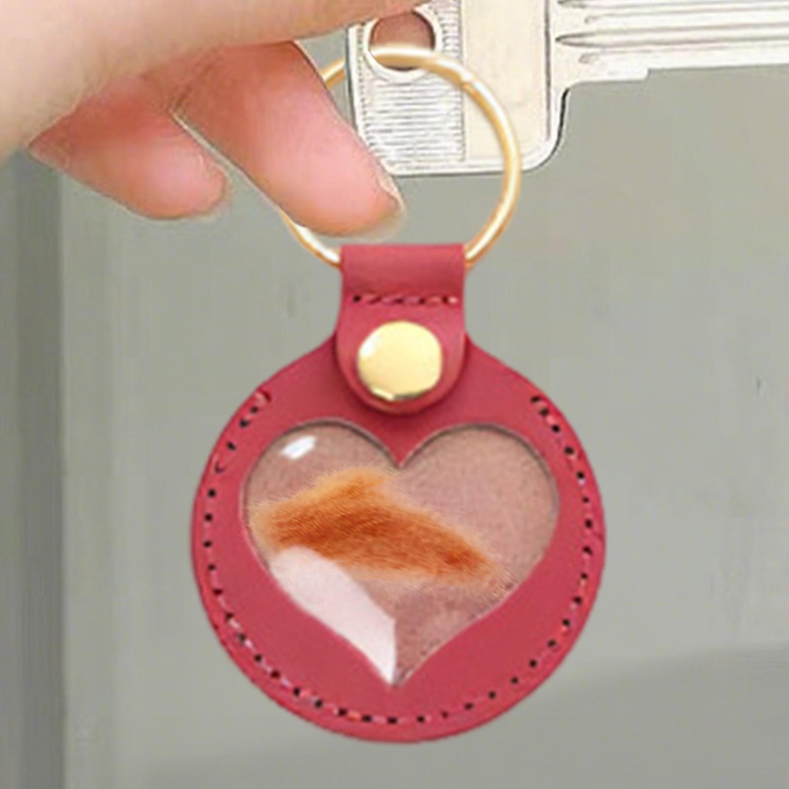Keyring Pet Hair Storage Bag Cat Dog Hair Keepsake Pendant For Keychain