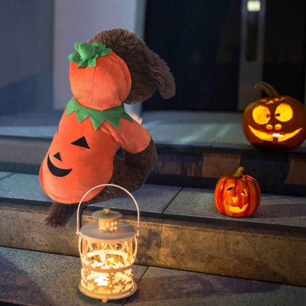 Dog Hoodie Cute Funny Halloween Style Pumpkin Cosplay Costume Warm Puppy Fleece