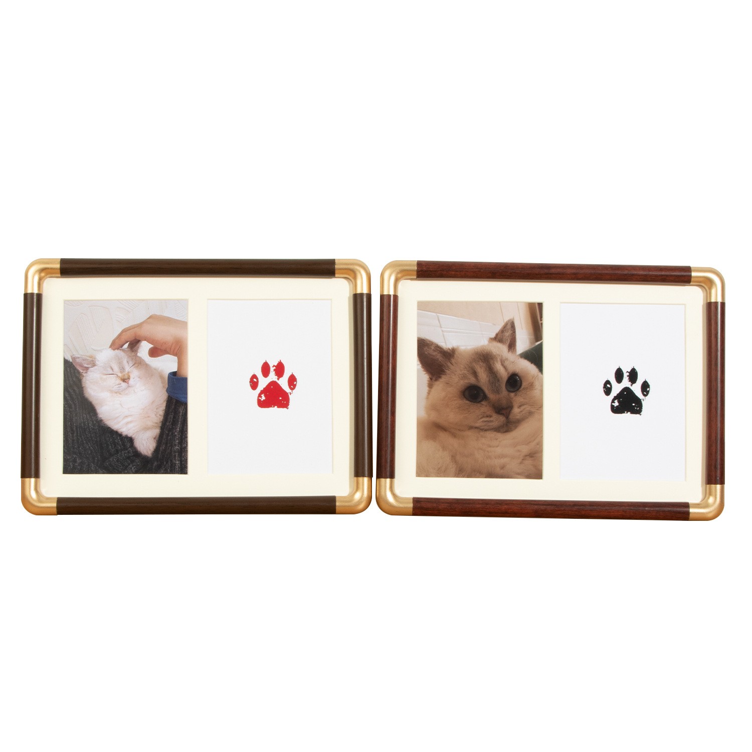 7/8/10″ Pet Paw Print Memorial Frame Cat Dog Inkless Pad Bronze Corner Display