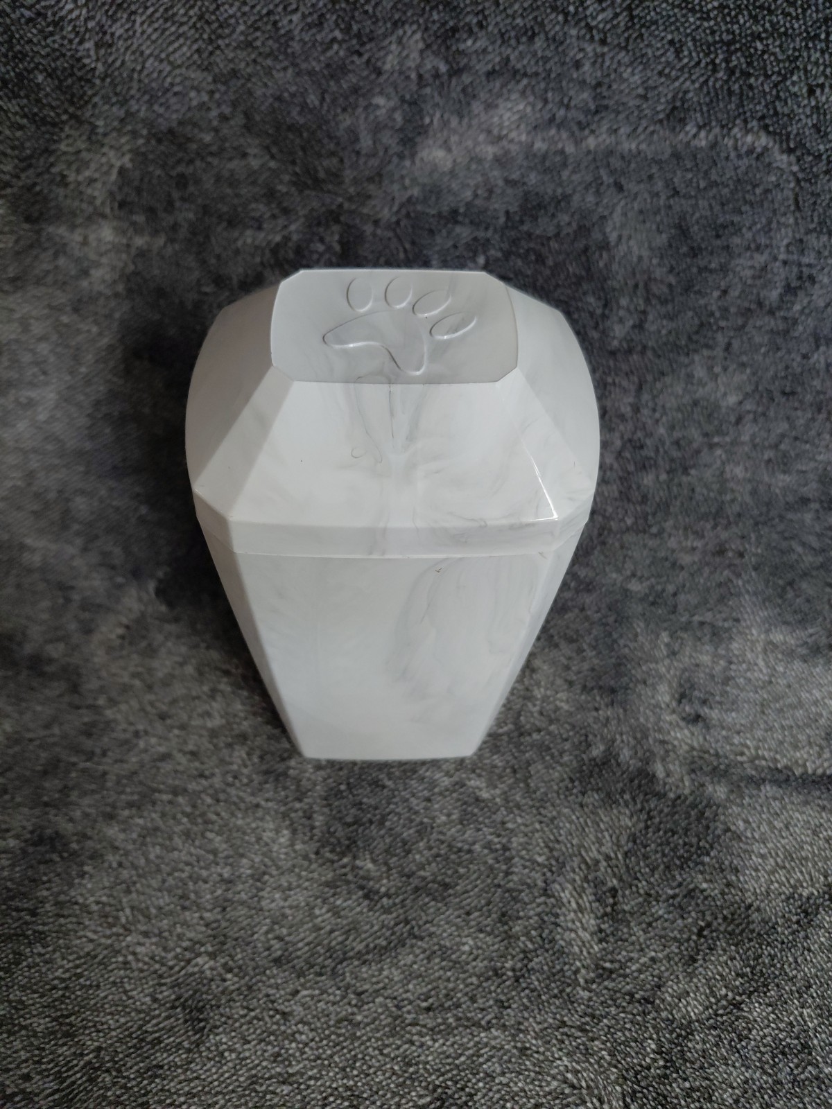 Pet Urn Marble Design Plastic 5 3/4 By 3.5 Inch New By Precious Pets B 4