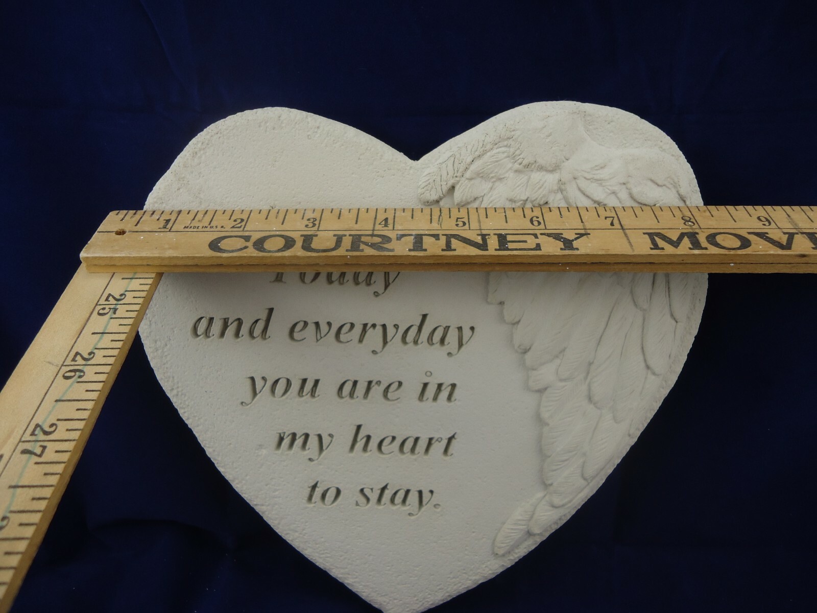 Concrete Stone Memorial Heart Remembrance of Loved Person or Pet Hand Poured