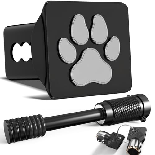 2″ Hitch Cover for 2 Inch Receivers (with 5/8″ Pin Diameter Dog Paw Print)