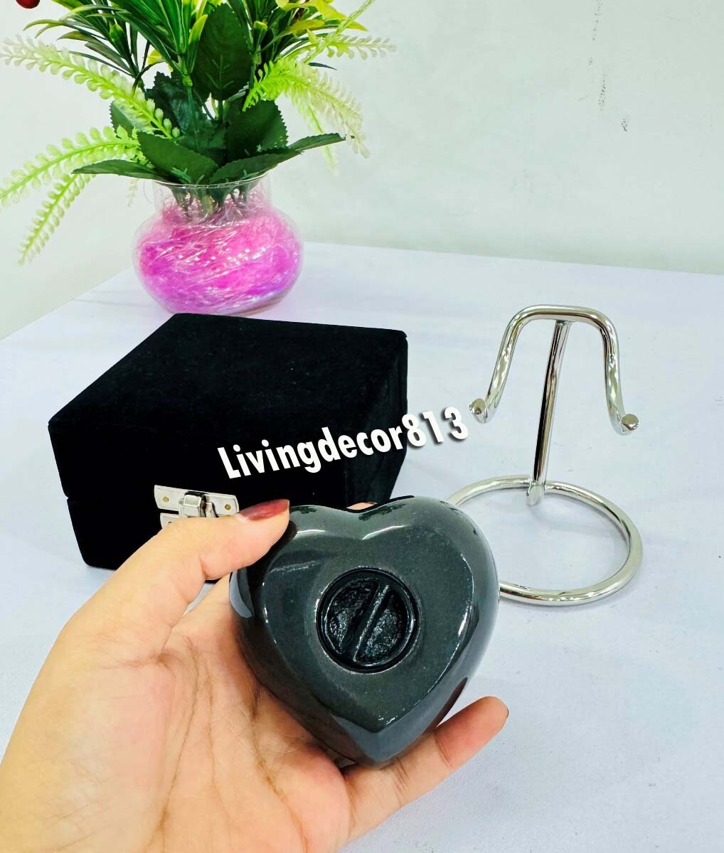 Small heart cremation urn for human ashes – premium box and heart urn standard