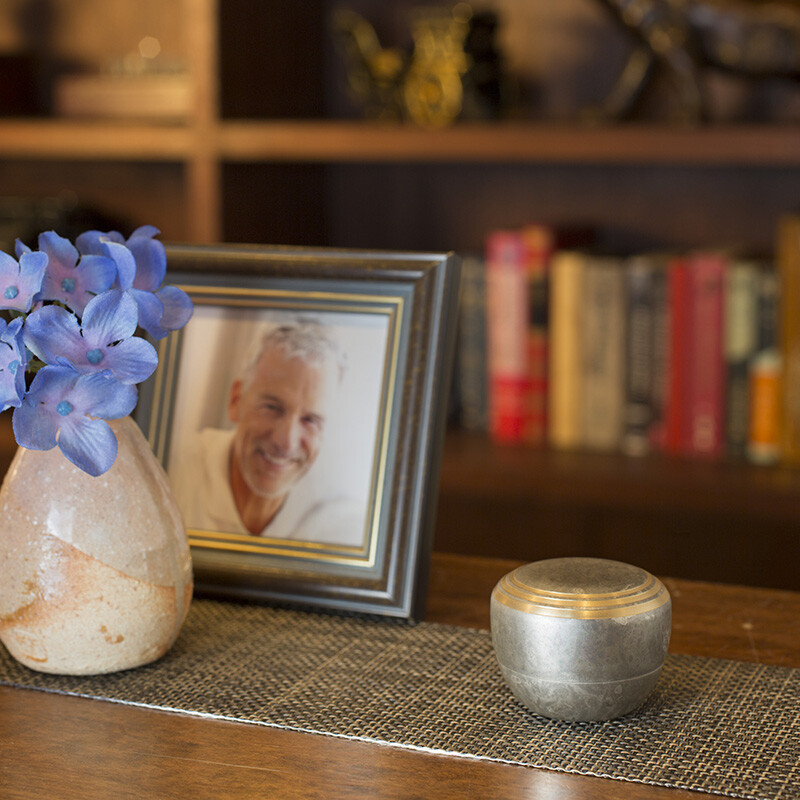 Kanata Silver Small Keepsake Urn for Human Ashes Brass
