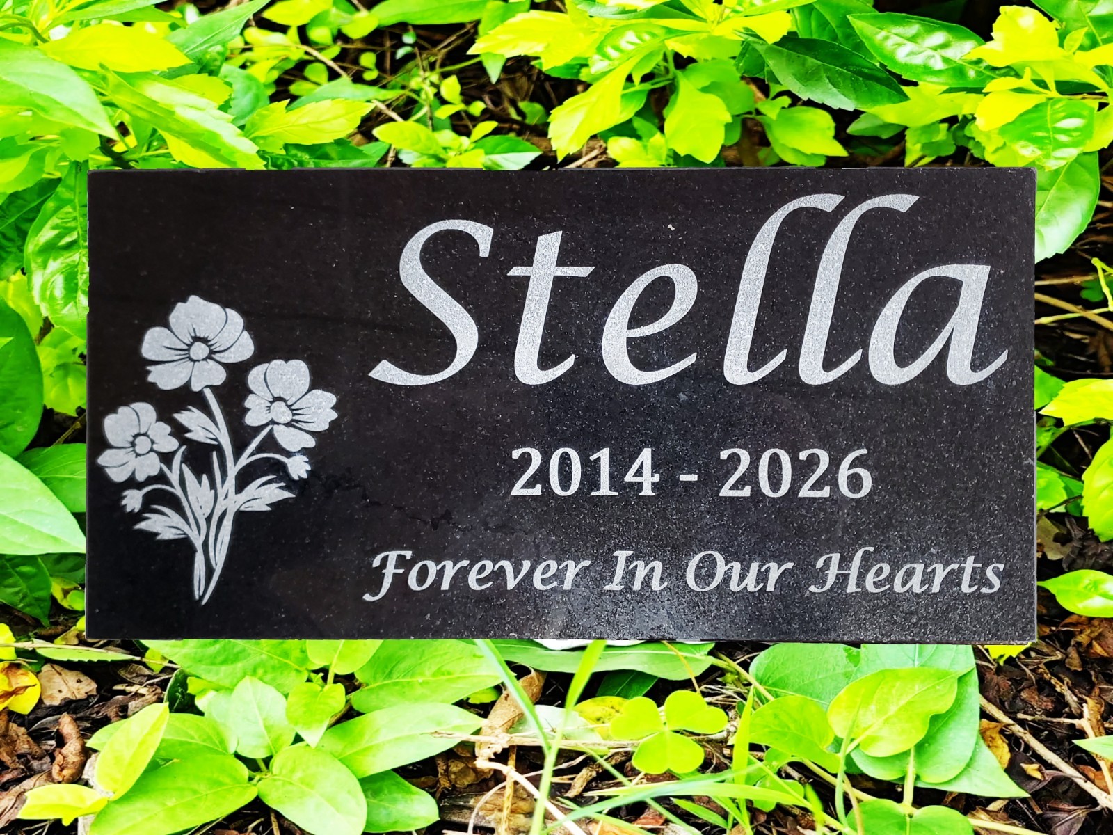 Personalized Granite Pet Grave Marker – Engraved Memorial Headstone Plaque t21