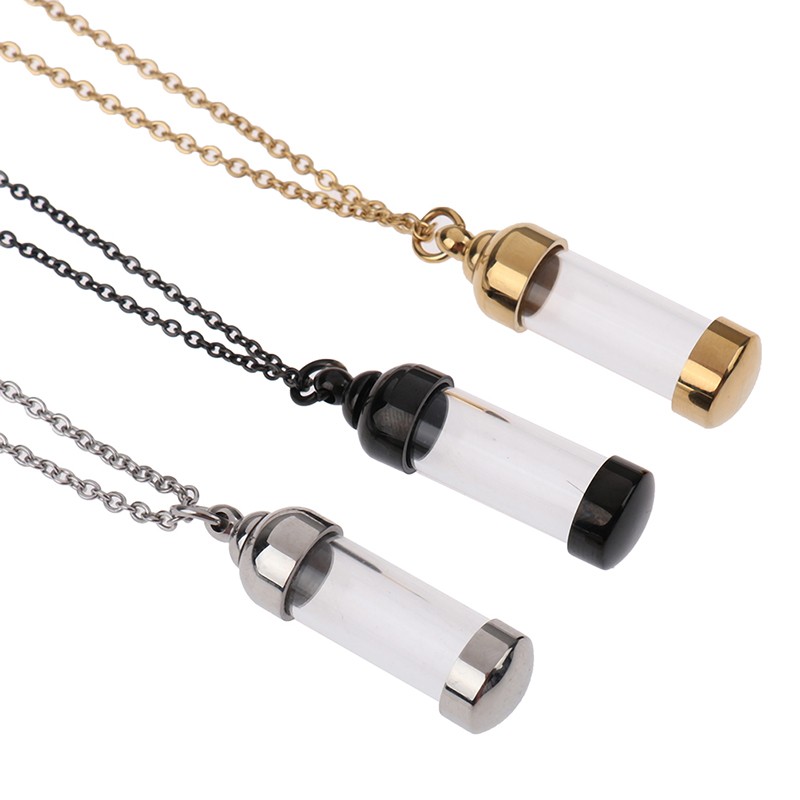 Openable Glass Vial Necklace Pendant Memorial Ash Bottle Cremation Pet Jewelry