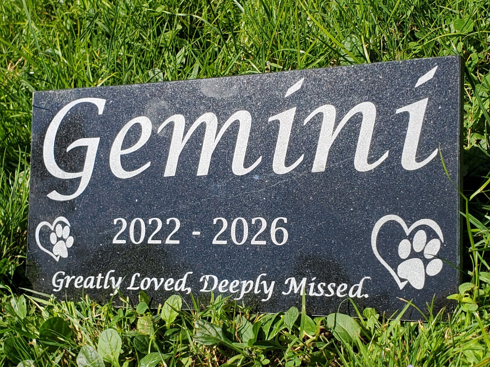 Grave Marker Headstone Garden Pet Loss Memorial Burial Stone Granite Plaque t26