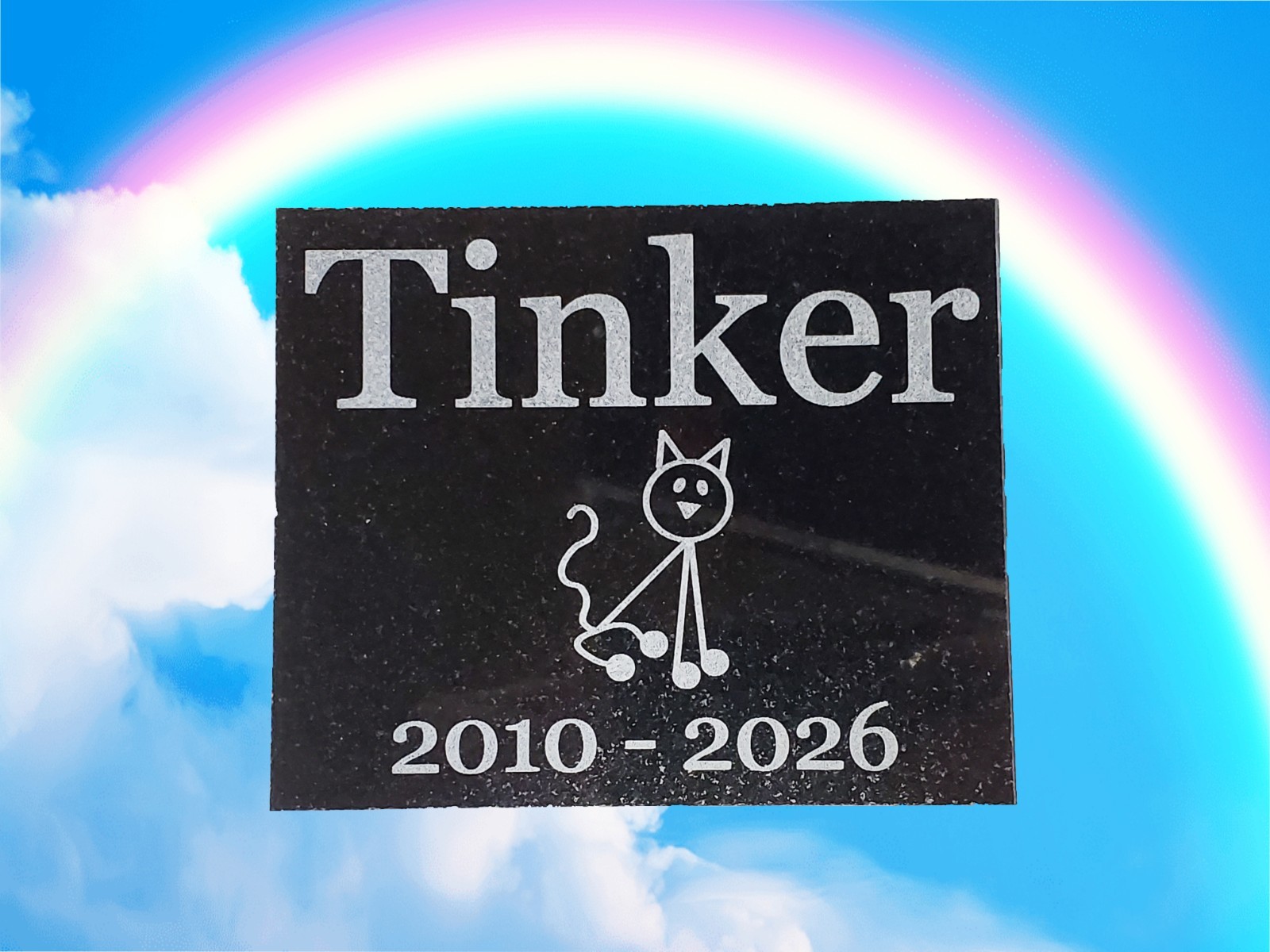Personalized Cat Memorial Stone Plaque: Pet Loss Gift Garden Grave Marker A1