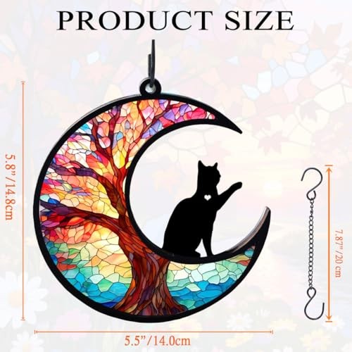 Dog Cat Memorial Suncatcher with Rainbow Bridge Poem Card, Pet Sympathy Gifts