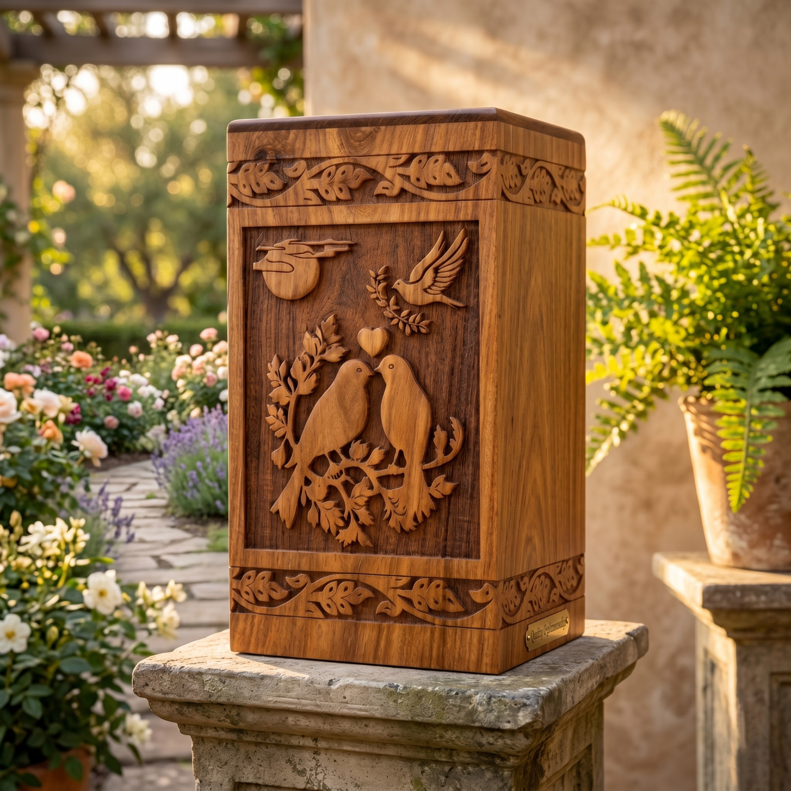 Tree of Life Wooden Urn Rosewood Handmade Cremation Ashes Human Pet