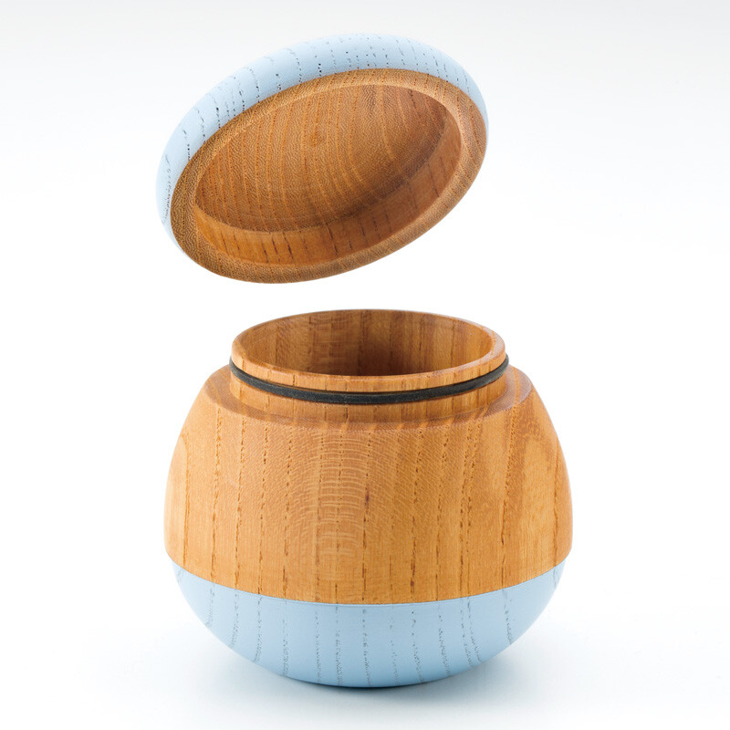 Colon Lemon Yellow Small Keepsake Urn for Human Ashes Zelkova wood