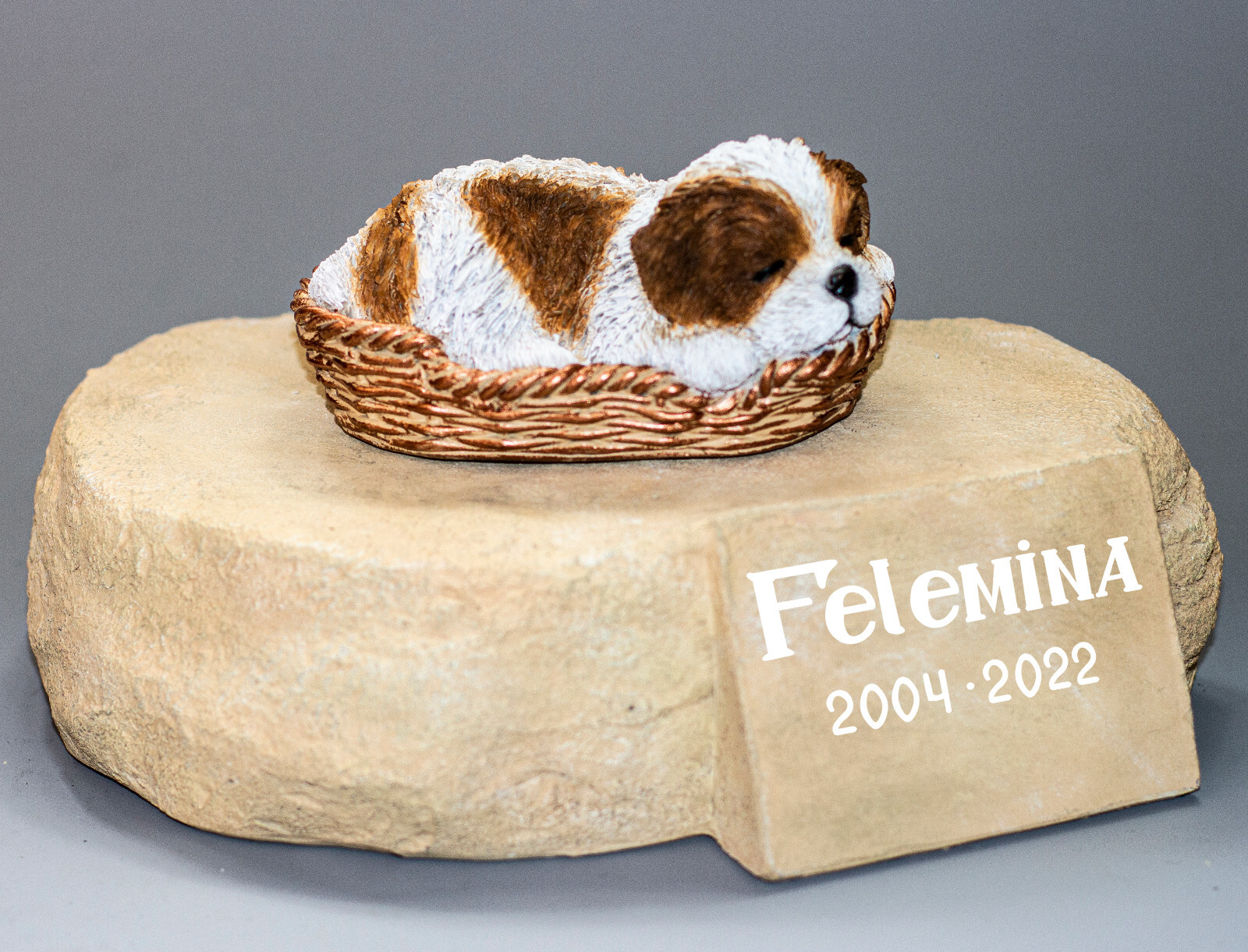 Shih Tzu Memorial Stone Cremation Urn Remembrance Plaque Personalized Casket Dog