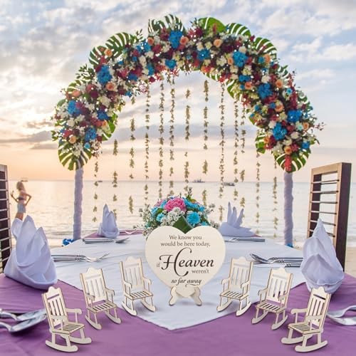 7 Pieces Wedding Memorial Mini Chair Set Our Loved Ones Remembrance Memorial