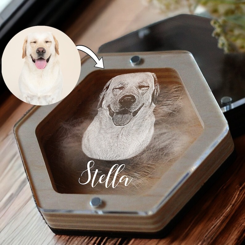 Custom Pet Hair Keepsake First Christmas Gift, Dog Portrait Gift, Pet Loss Gifts