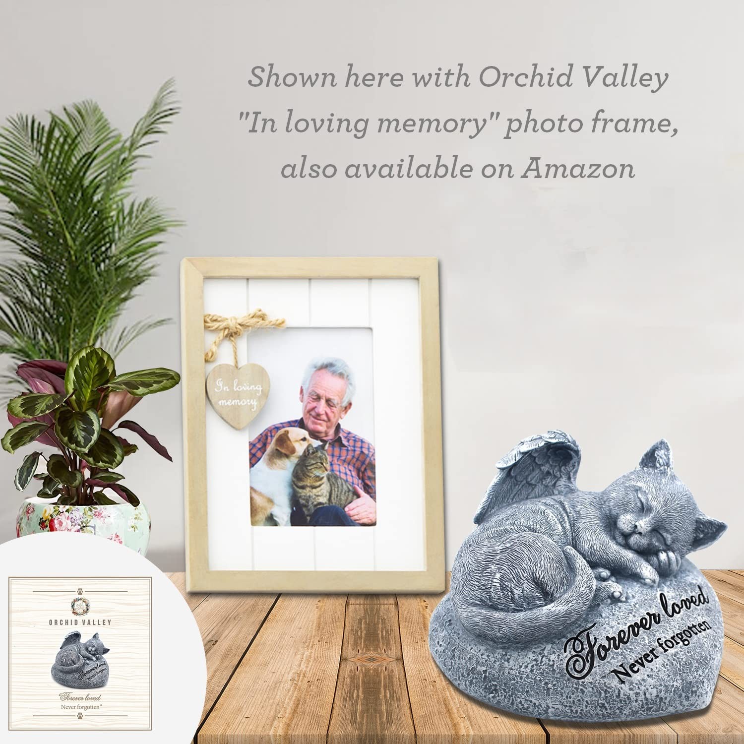 Orchid Valley Sleeping Cat Garden Statue – (L)6.1”x (W)5.5”X (H)4.5”, Gray