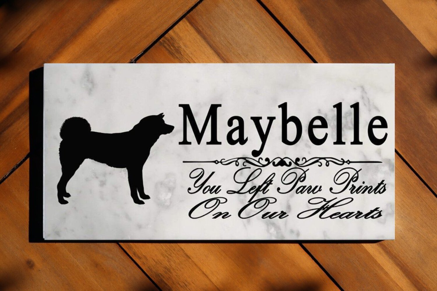Akita Inu Memorial Marble Stone Plaque Personalized Dog Garden Plaque Custom Gra