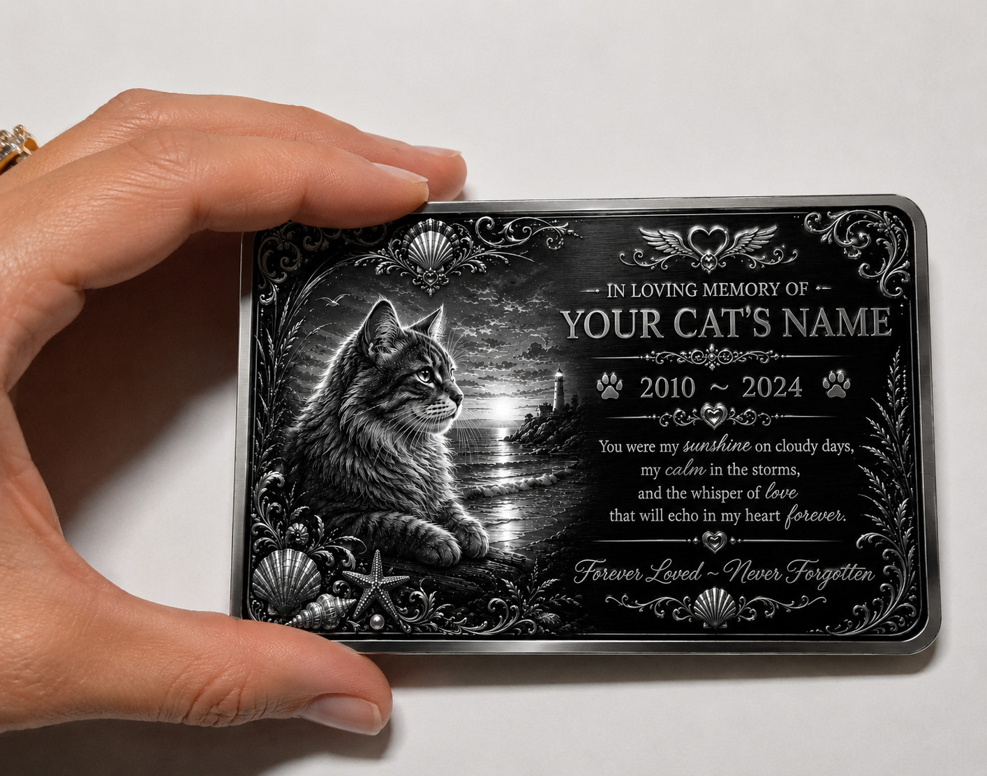 Personalised Pet Memorial Plaque Custom Photo Engraved Aluminium Dog Cat Horse