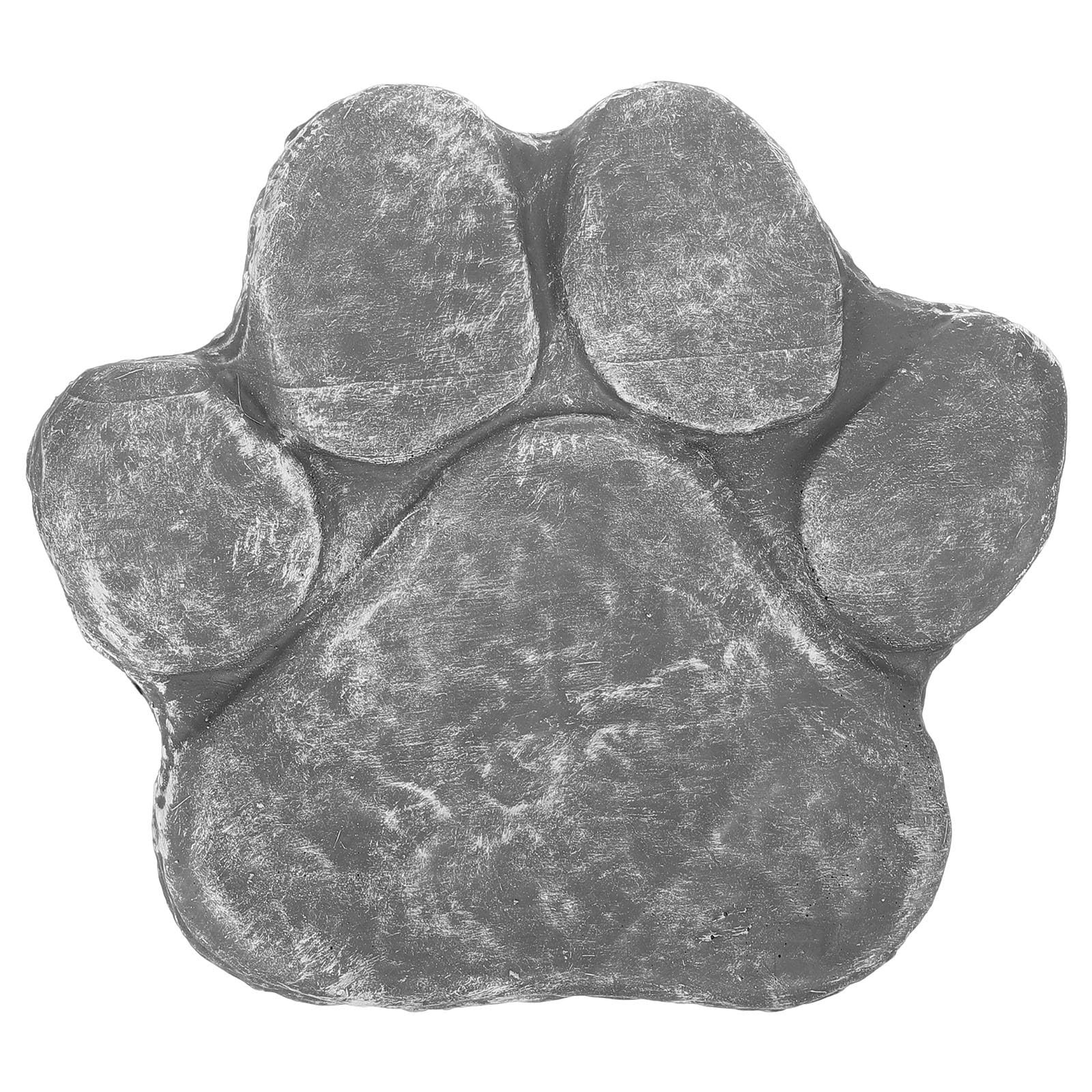 Pet Tombstone Memorial Stone Dog Paw Print Sculpture Lightweight Outdoor Gard…