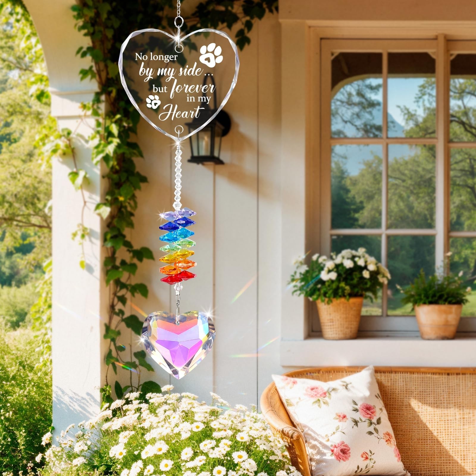 Dog Memorial Crystal Suncatcher, Pet Memorial Gifts for Dogs, Loss of Dog Sym…
