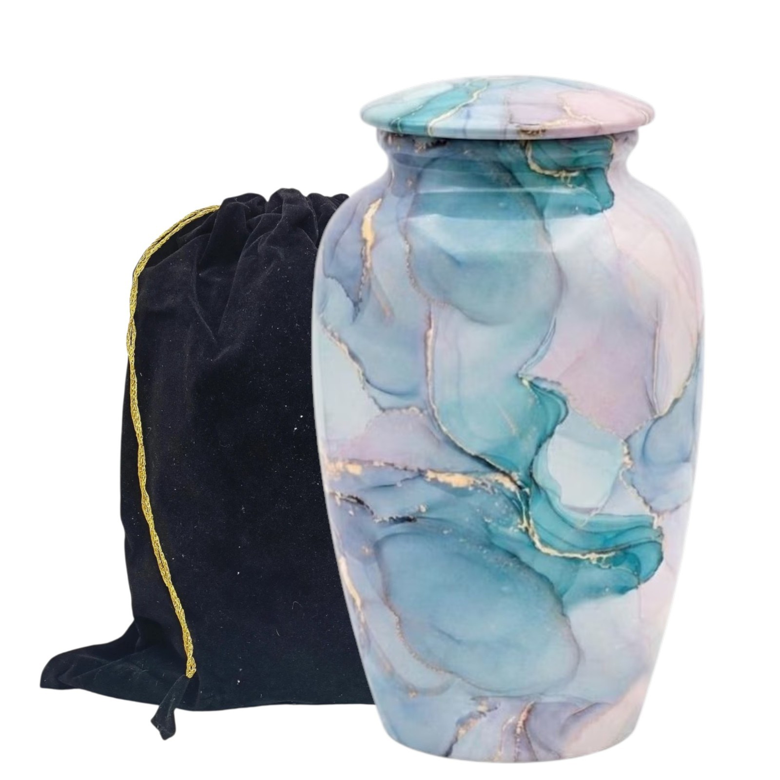 Large Navy Blue Cremation Urn for Human Ashes Adult Your Love Ones (10 Inch)