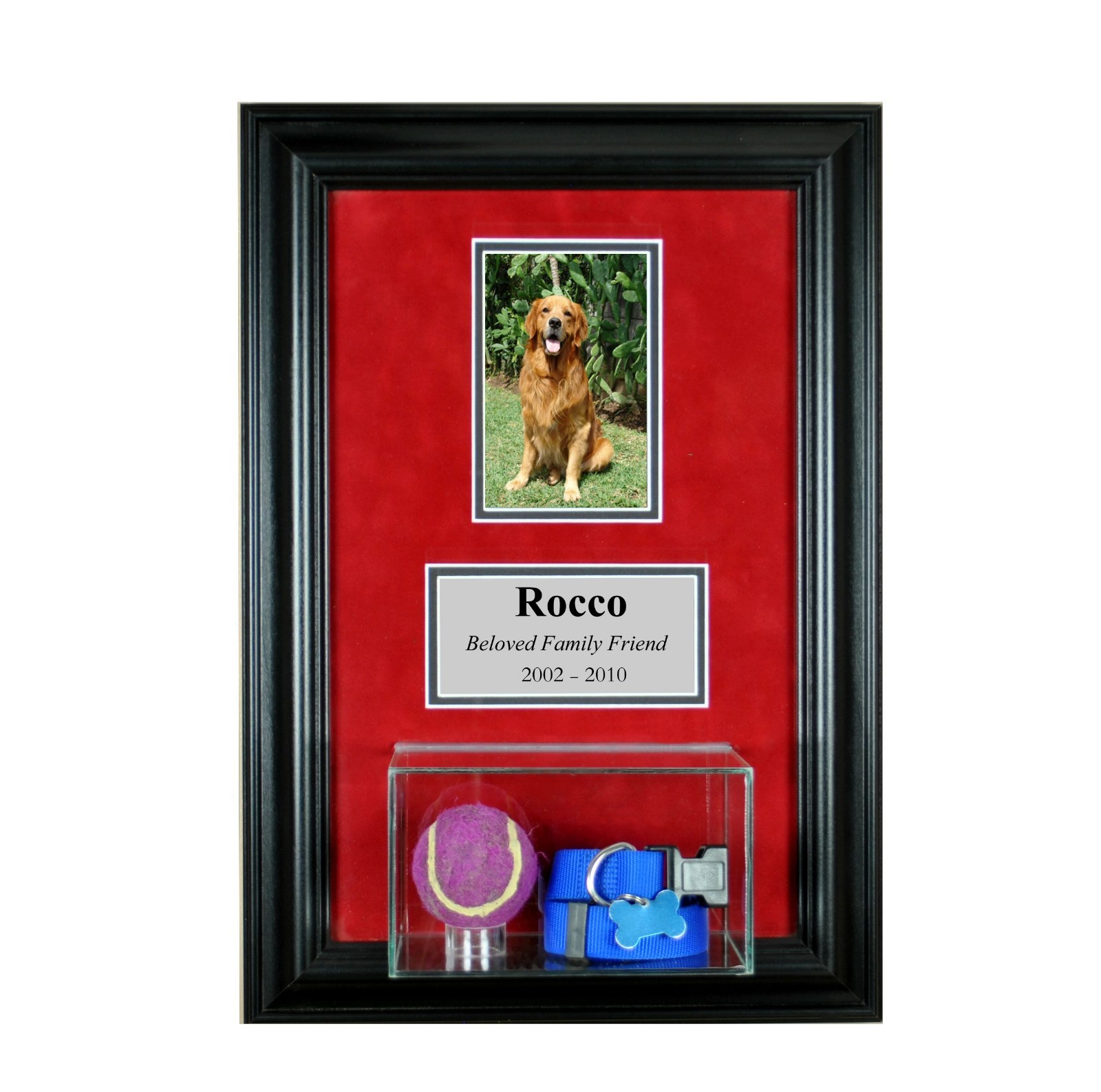 Pet Memorial Picture Frame with Eng and Display Case Dog Memorial Cat Memorial