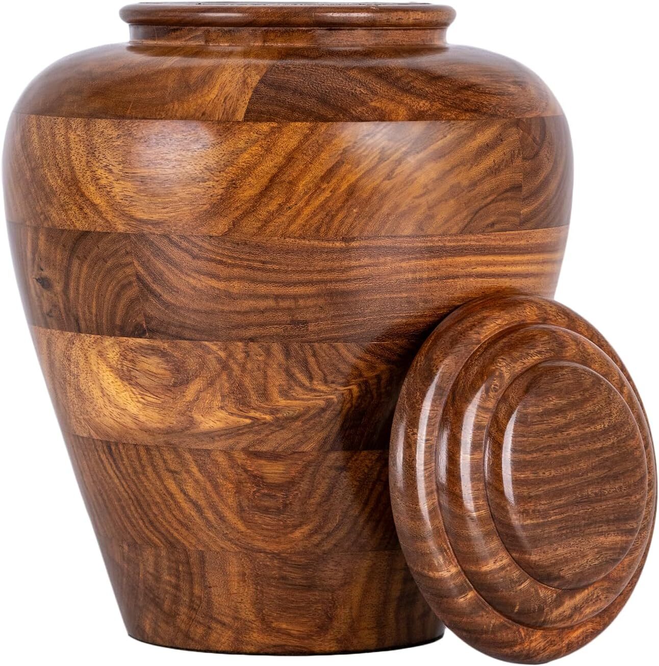 Cremation Urn for Human Ashes Adult Male Female Fractal Burned & Resin Artwork W