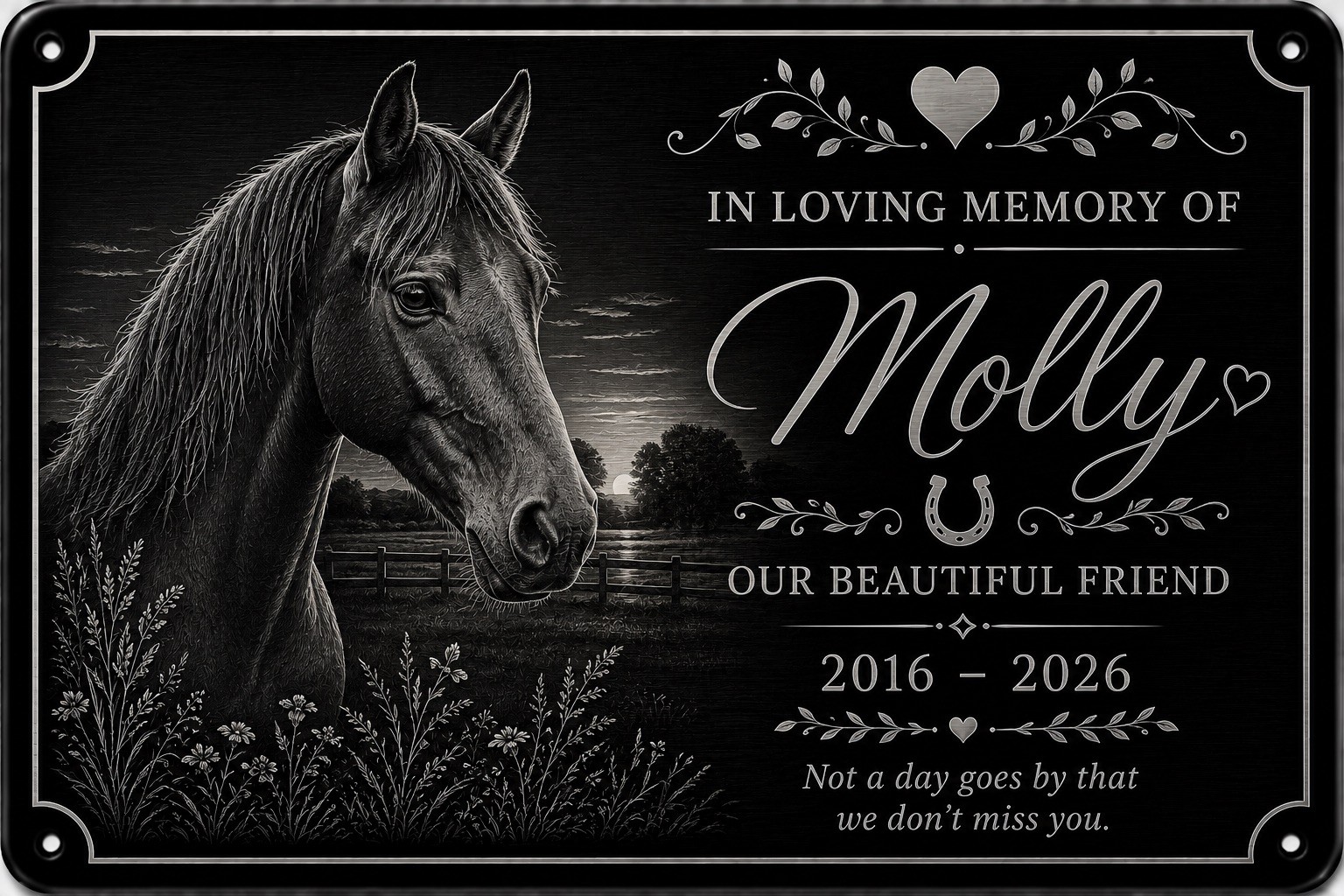 Personalised Pet Memorial Plaque Custom Photo Engraved Aluminium Dog Cat Horse
