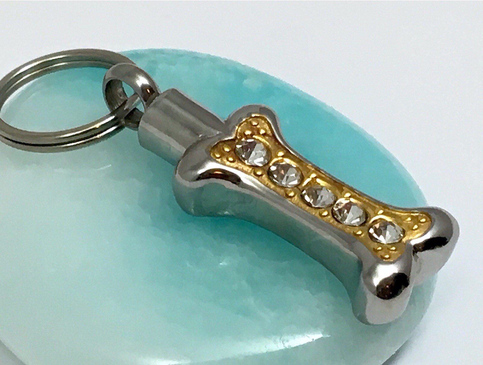 Dog Bone Cremation Necklace Crystals Ladies Urn Jewelry Pendant for Ashes Girls